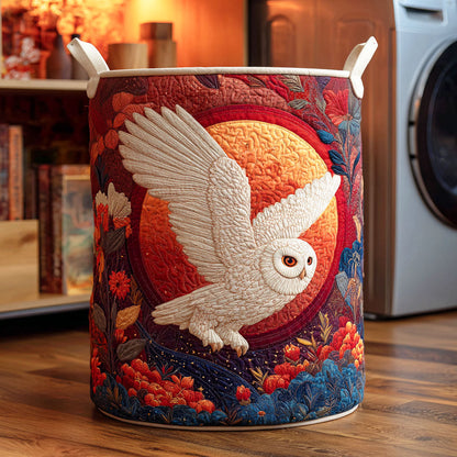 Midnight Moon Owl Quilted Laundry Basket NCU0NTD364