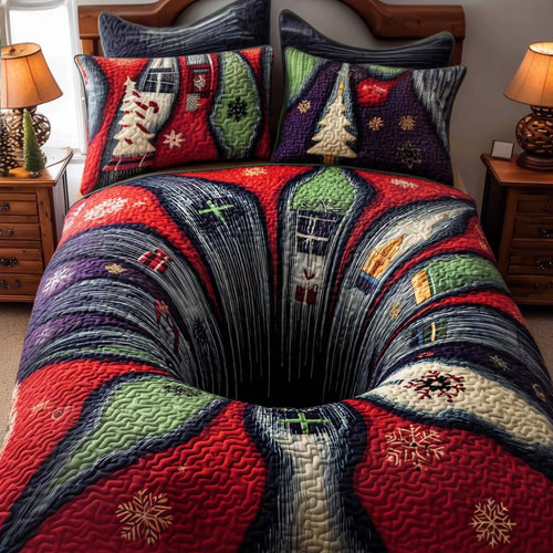 Midnight Noel 3-Piece Quilted Bedding Set NCU0PTT1558