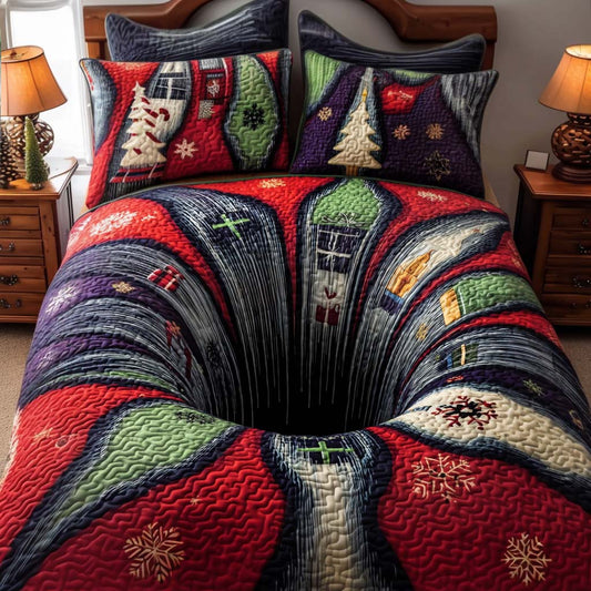 Midnight Noel 3-Piece Quilted Bedding Set NCU0PTT1558