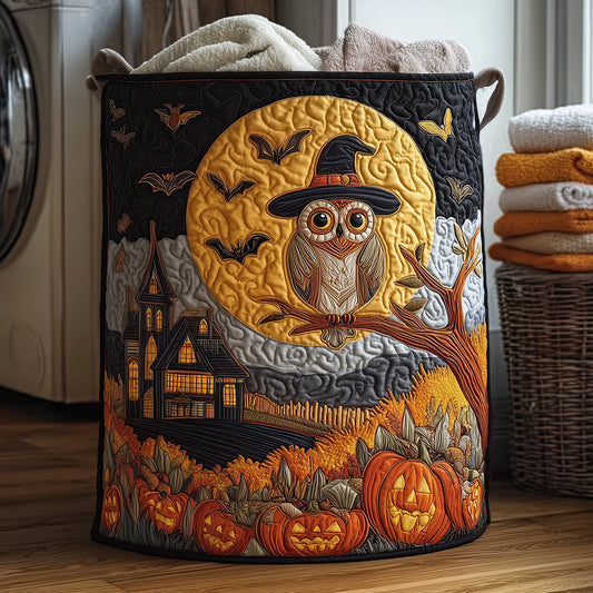 Midnight Owl Quilted Laundry Basket NCU0TH3092