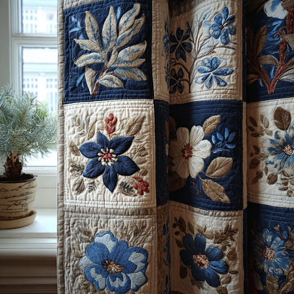 Midnight Petal Quilted Curtains NCU0PTT2108