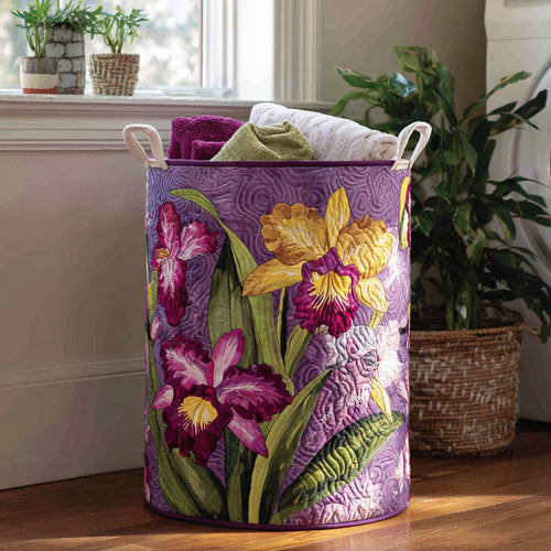 Midnight Petals Quilted Laundry Basket NCU0PTT933