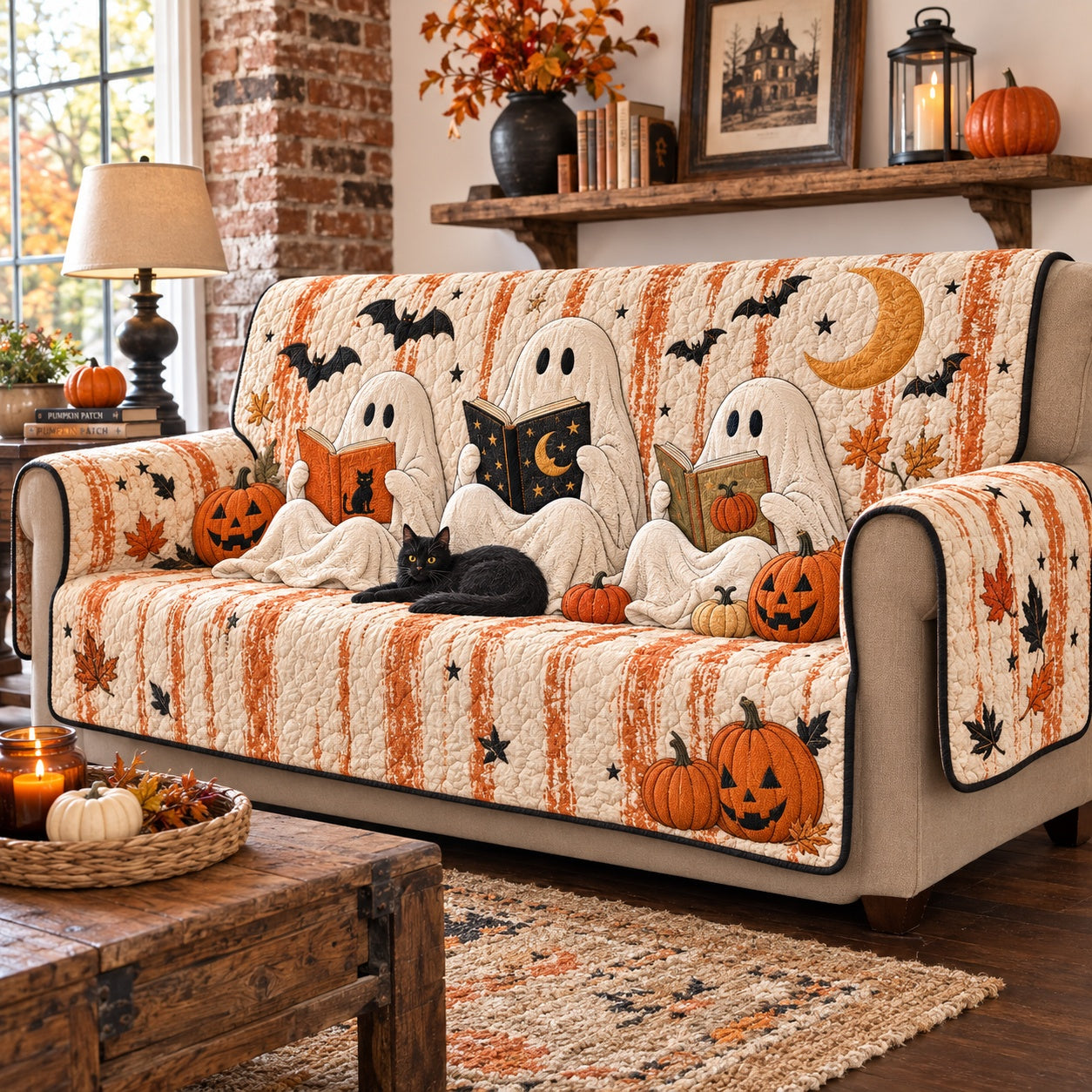 Midnight Phantom Tales Quilted Sofa Cover NCU0PVL1043