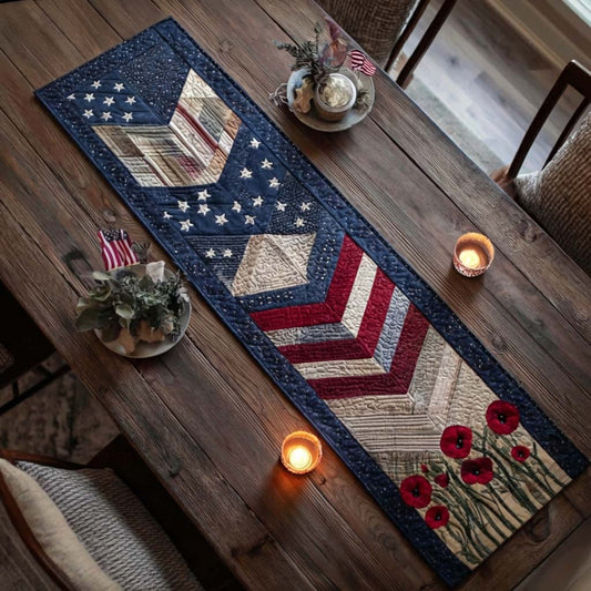 Midnight Poppy Quilted Table Runner NCU0HNH941
