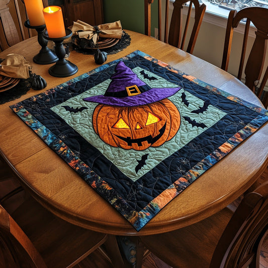 Midnight Pumpkin Quilted Table Topper NCU0DV730