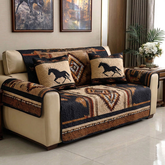 Midnight Ranch Quilted Sofa Cover NCU0LDH768