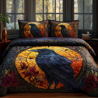 Midnight Raven 3-Piece Quilted Bedding Set NCU0PVL898