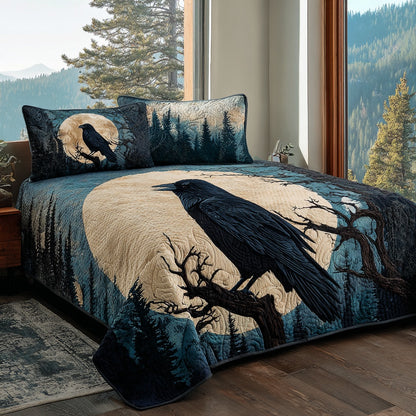 Midnight Raven 3-Piece Quilted Bedding Set NCU0PVL973