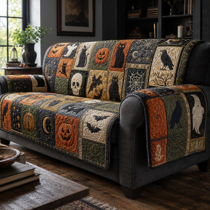 Midnight Ravens Quilted Sofa Cover NCU0PVL953