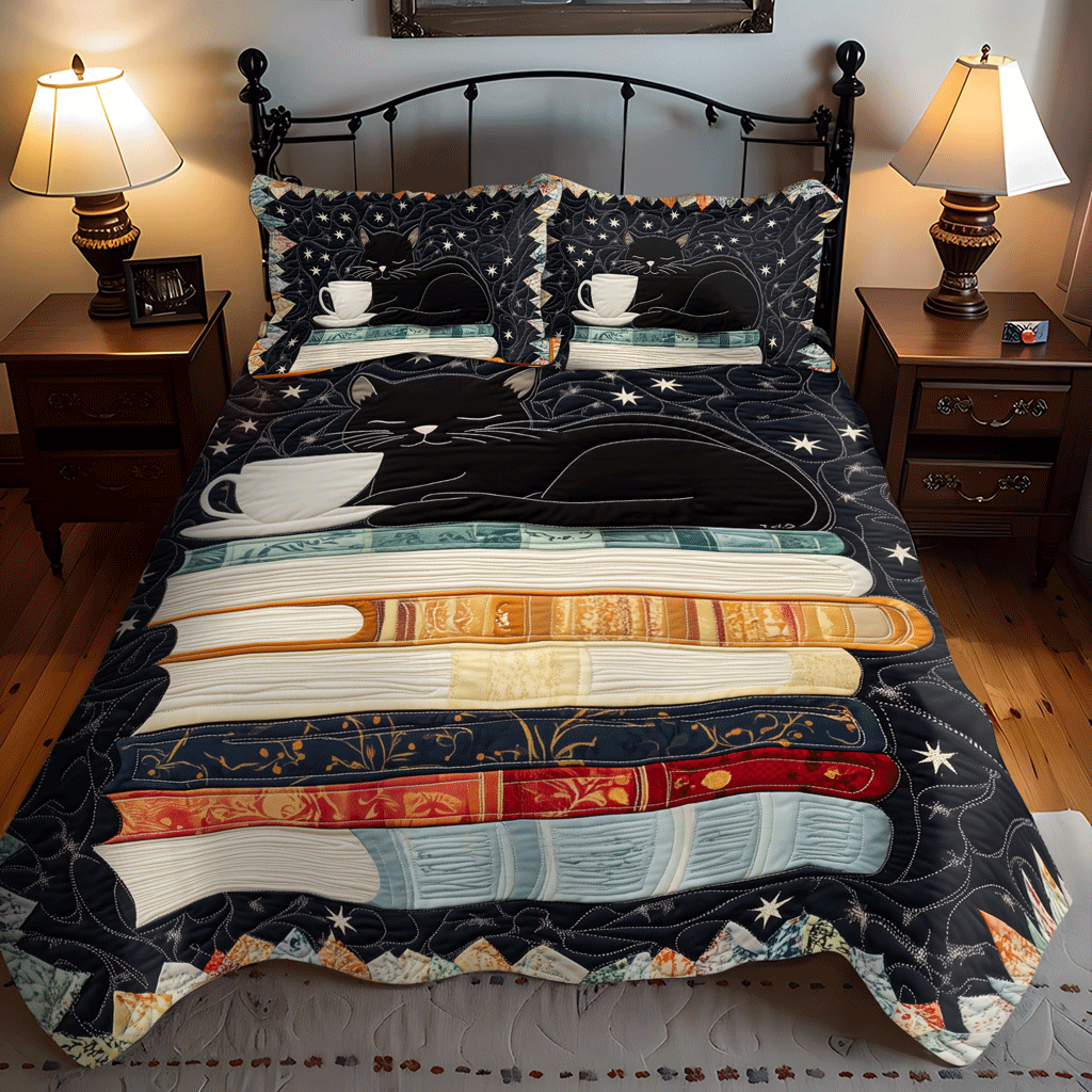 Midnight Reading 3-Piece Quilted Bedding Set NCU0TL1072