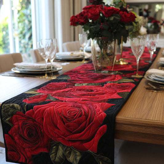 Midnight Rose Quilted Table Runner NCU0DDK2282