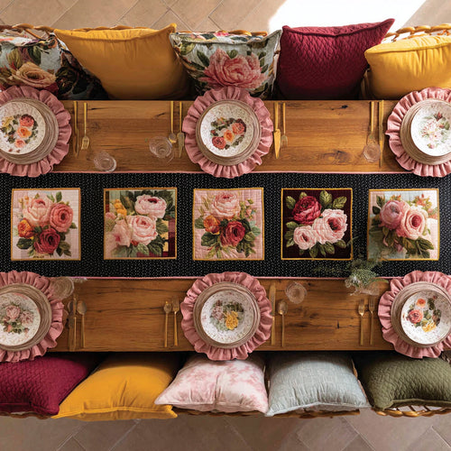 Midnight Rose Quilted Table Runner NCU0HNH857