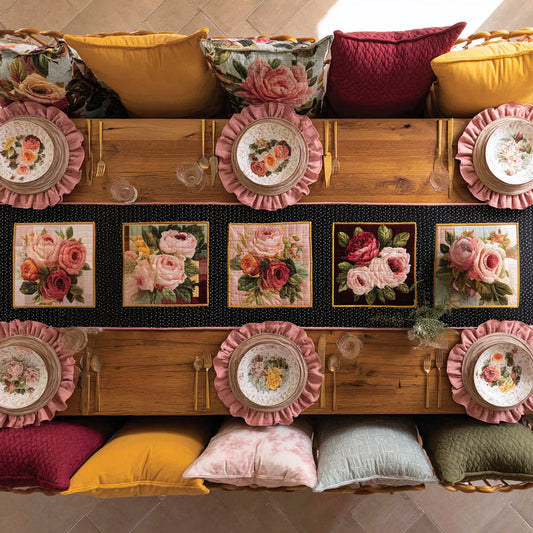 Midnight Rose Quilted Table Runner NCU0HNH857