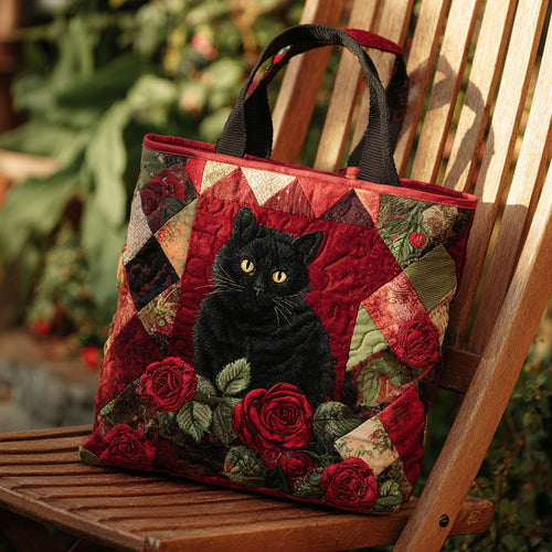 Midnight Rose Whiskers Quilted Tote Bag NCU0PTT1765
