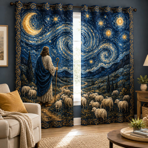 Midnight Shepherd Quilted Curtains NCU0NTD2109