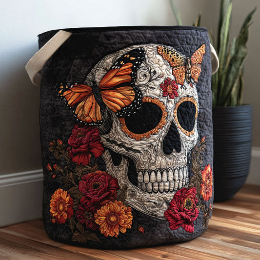 Midnight Skull Quilted Laundry Basket NCU0PTT1061