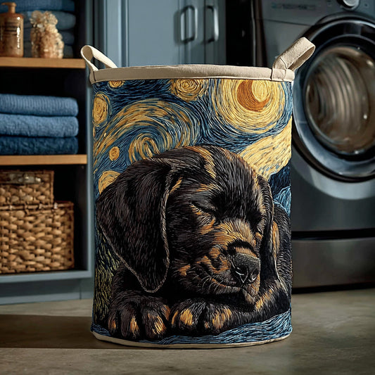 Midnight Sky Black Lab Quilted Laundry Basket NCU0LDH077