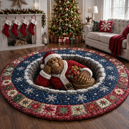 Midnight Snow Bigfoot Quilted Round Mat NCU0HNH1263