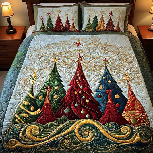 Midnight Snow Dance 3-Piece Quilted Bedding Set NCU0NT1908