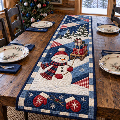 Midnight Snowman Quilted Table Runner NCU0HNH1318