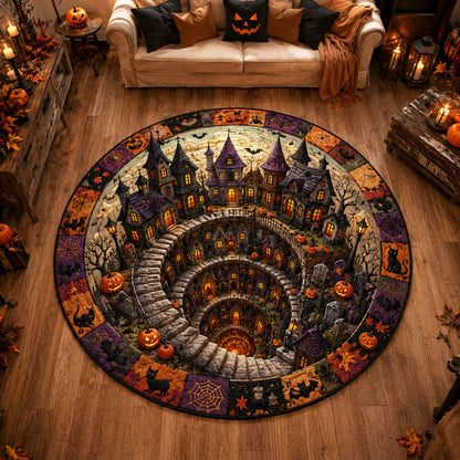 Midnight Stairway Quilted Round Mat NCU0NTV1156