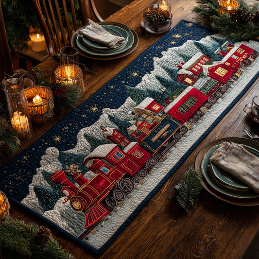 Midnight Train Ride Quilted Table Runner NCU0HNH414
