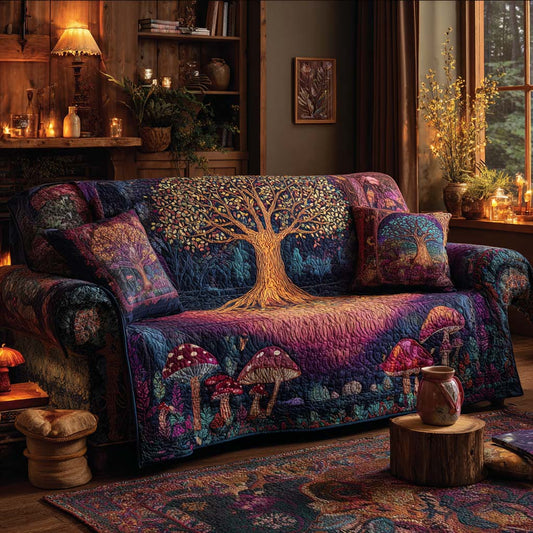 Midnight Tree of Life Quilted Sofa Cover NCU0NXD1235