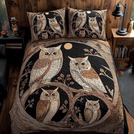Midnight Watcher 3-Piece Quilted Bedding Set NCU0PTT1281