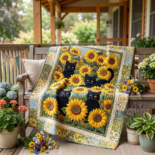 Midnight Whiskers Quilted Blanket NCU0NTD1950