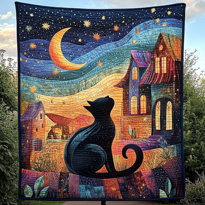 Midnight Whiskers Quilted Blanket NCU0VH647