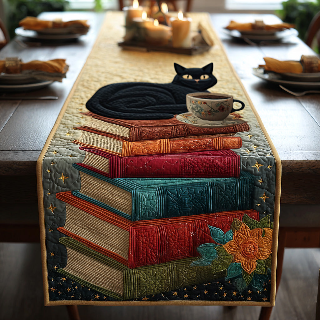 Midnight Whiskers Quilted Table Runner NCU0DV986