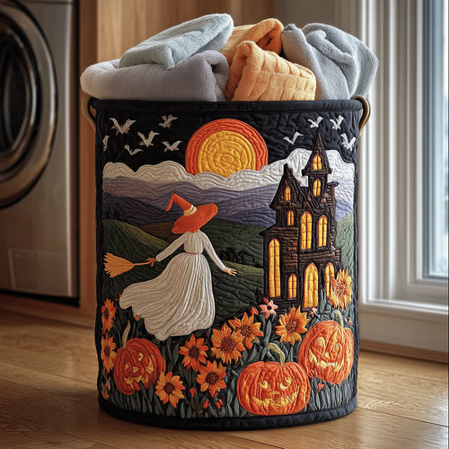 Midnight Witch Quilted Laundry Basket NCU0TH3070