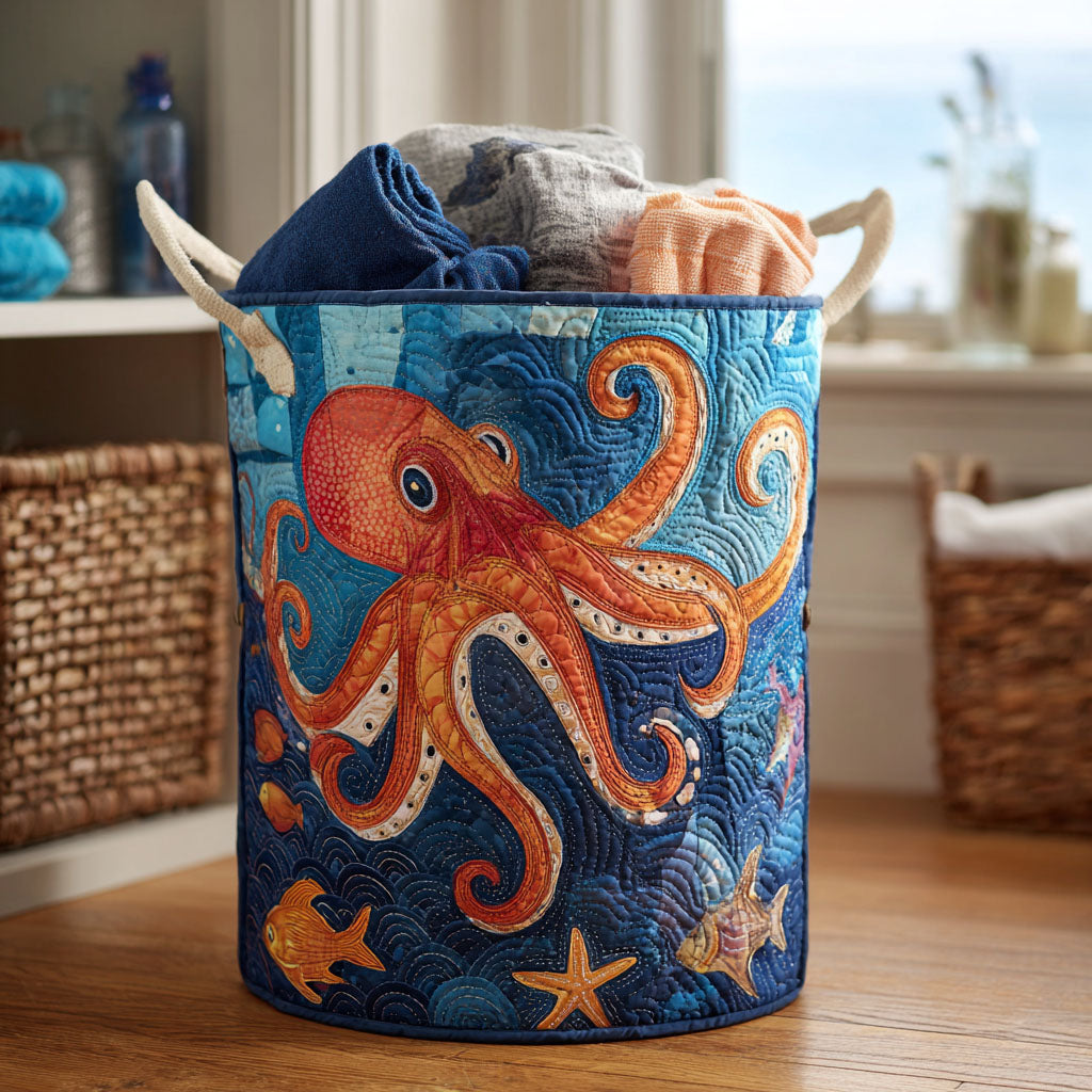Mighty Octopus Quilted Laundry Basket NCU0DDK2205