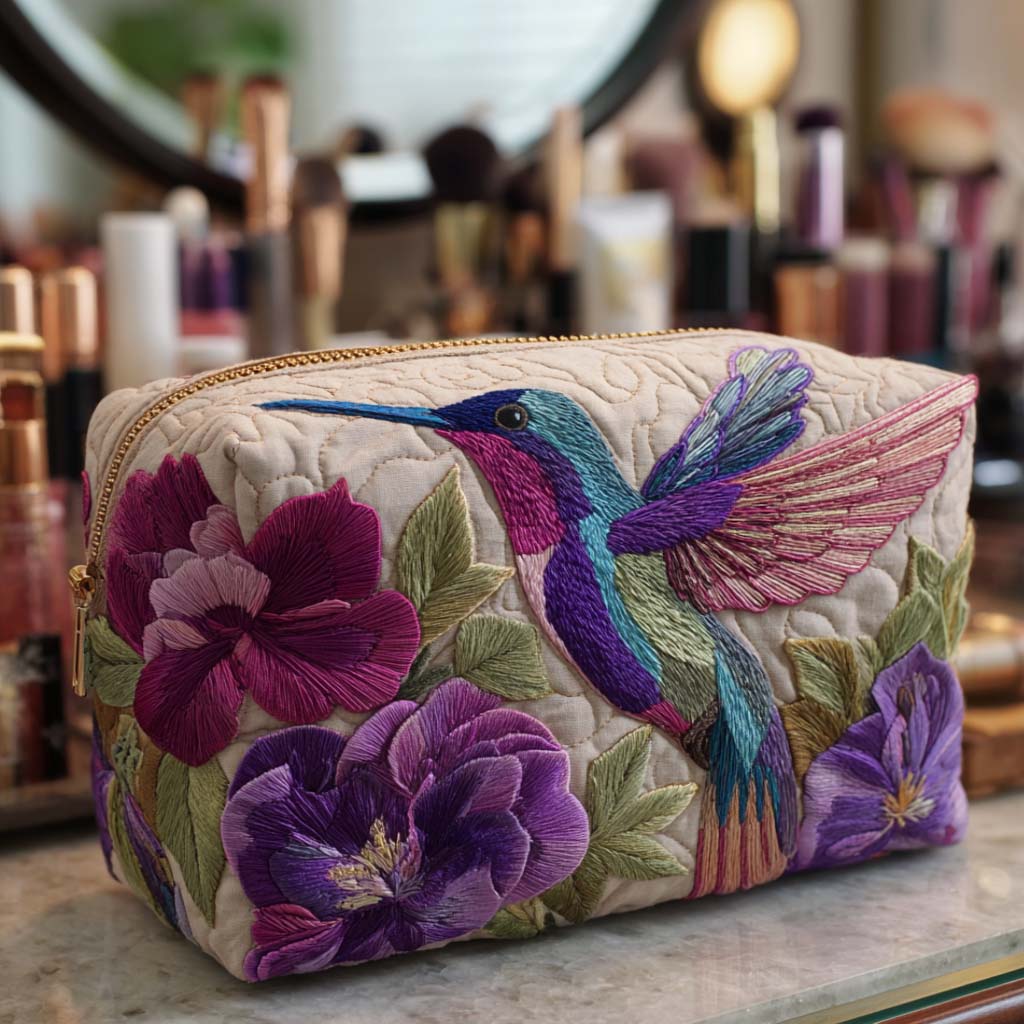 Hummingbird Quilted Makeup Bag NCU0QN065