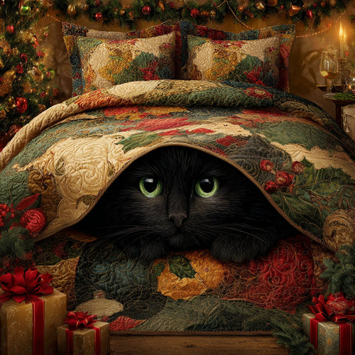 Mistletoe Eyes 3-Piece Quilted Bedding Set NCU0DV1301