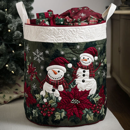 Mistletoe Frost Quilted Laundry Basket NCU0PTT1326