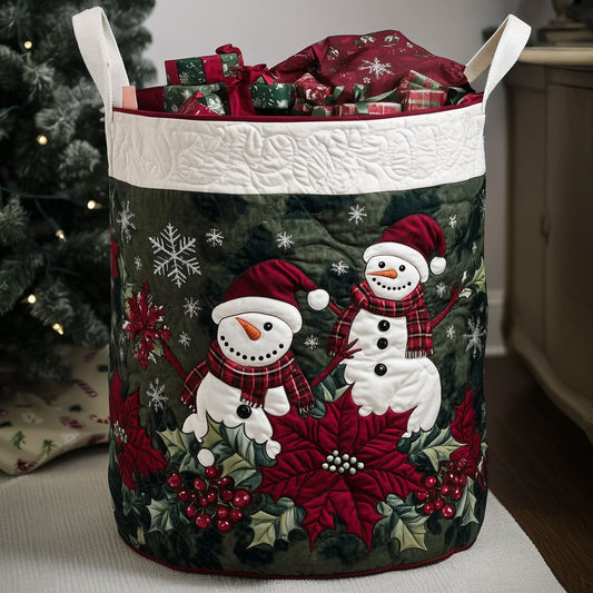 Mistletoe Frost Quilted Laundry Basket NCU0PTT1326