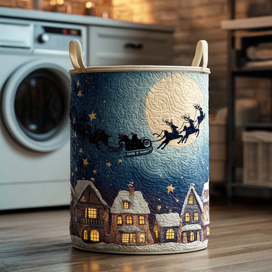 Mistletoe Lane Quilted Laundry Basket NCU0NTD135