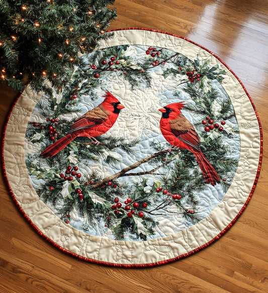 Mistletoe Mosaic Quilted Round Mat NCU0PT1050