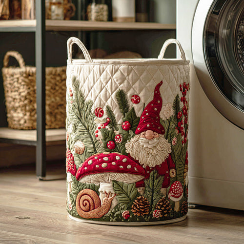 Mistletoe Mushroom Garden Quilted Laundry Basket NCU0NTD1138