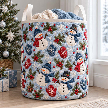 Mitten Snowman Frolic Quilted Laundry Basket NCU0HNH1352