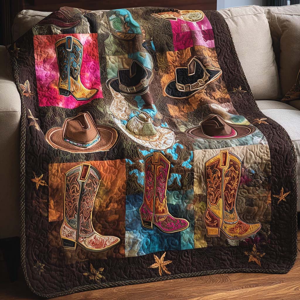Mix Boots Hats Quilted Blanket NCU0NNT2138