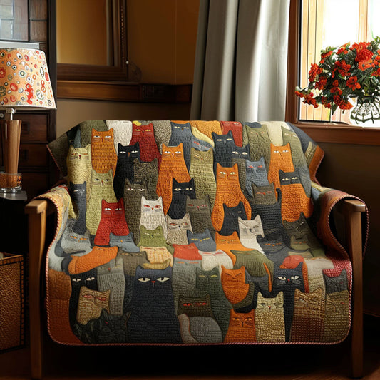 Modern Feline Quilted Sofa Cover NCU0PTT2152