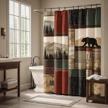 Modern Lodge Panels Shower Curtain NCU0LDH820