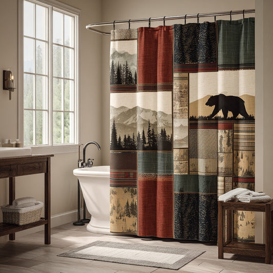 Modern Lodge Panels Shower Curtain NCU0LDH820