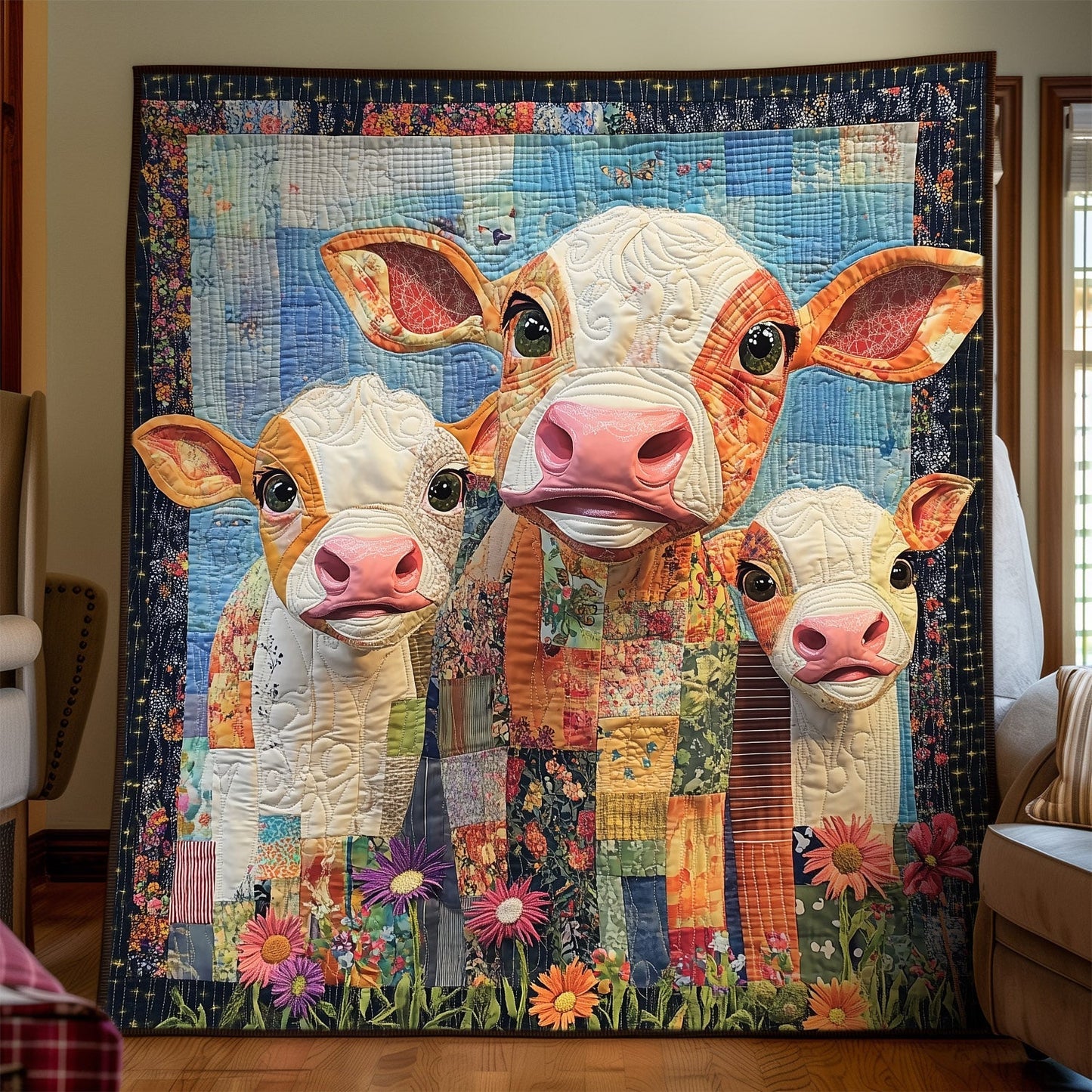 Moo Crew Quilted Blanket NCU0TH1366