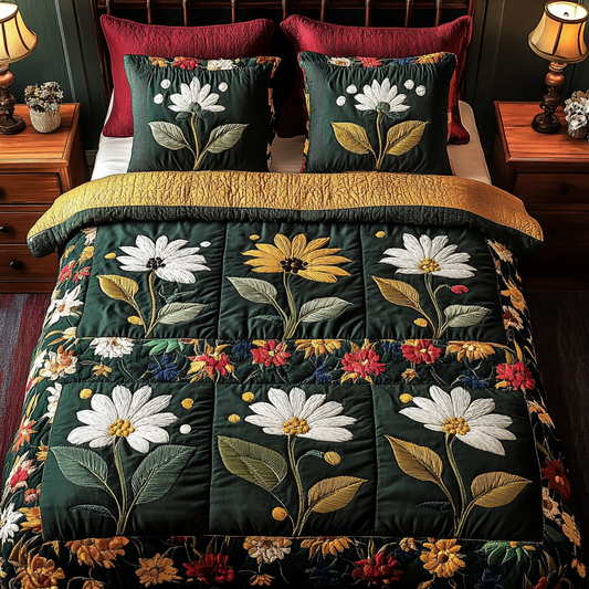 Moon Bloom 3-Piece Quilted Bedding Set NCU0DDK470