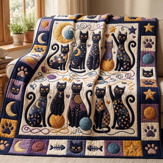 Moon Cats Quilted Blanket NCU0NXD1866