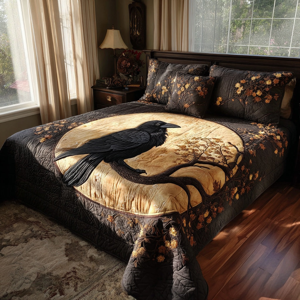 Moon Raven 3-Piece Quilted Bedding Set NCU0PVL961