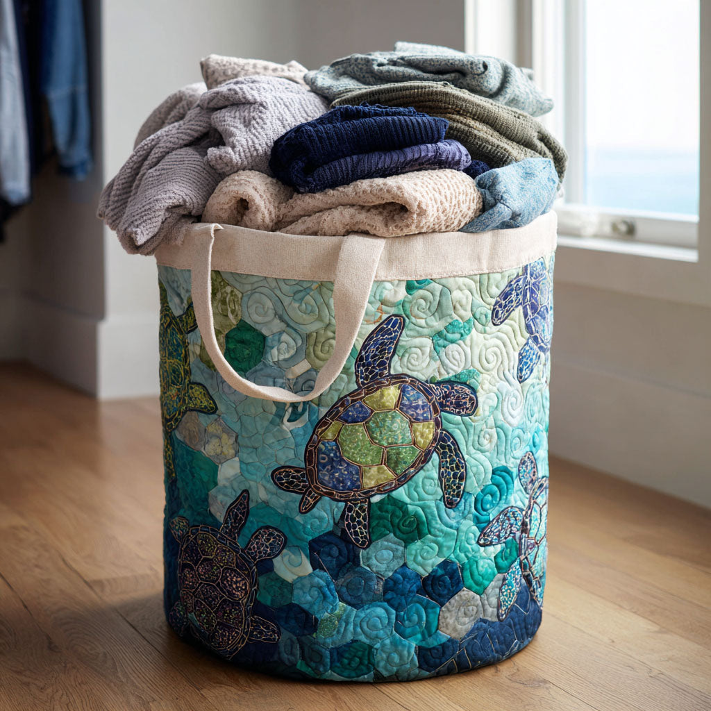 Moon Tide Quilted Laundry Basket NCU0NTV189
